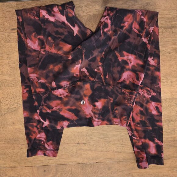 Lululemon Align High-Rise Crop 28" Intensity Pink Blossom Multi Size 6 - Picture 2 of 3